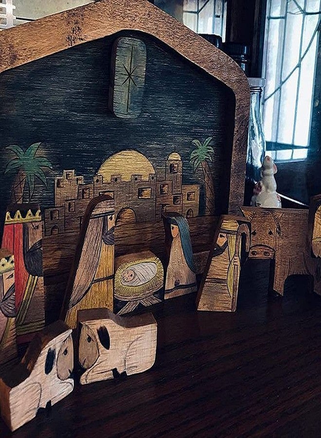Rumexeng أحجية ميلاد المسيح، تمثال خشبي كبير ليسوع، تصميم محروق على الخشب، ديكور منحوت للأطفال من سن 3-5 سنوات وللبالغين، أحجيات خشبية تعليمية منزلية، هدايا عيد ميلاد (11 × 8.3 بوصة) - Image 3